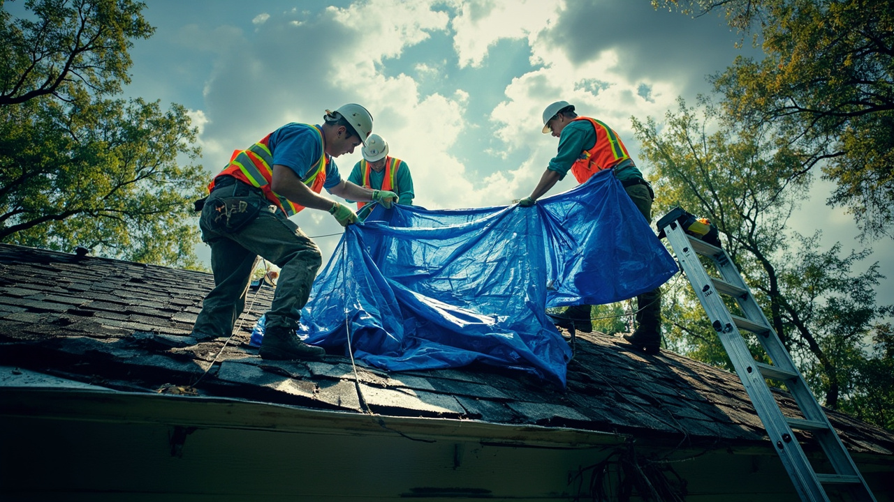 Emergency Roof Leak Tarping in Indianapolis – 24/7 Response, On-Site in 90 Minutes or Less